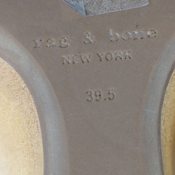 New Rag & Bone Santiago Ankle Strap Tan Suede Leather Wood Clog Sandals Size 9.5 - Picture 7 of 7